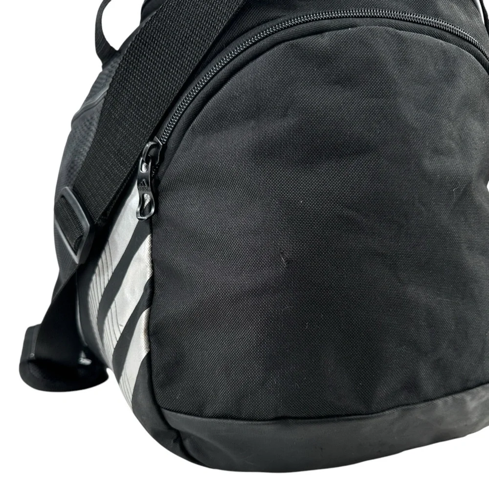 Vintage Adidas Black Large Duffle Duffel Travel Bag w/ Removable Shoulder Strap